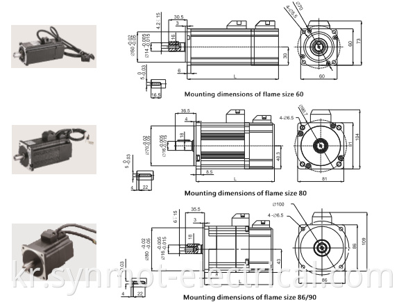 Synmot 260mm 47KW 264n.m 1700RPM 액체 냉각 동기식 영구 자석 AC 모터